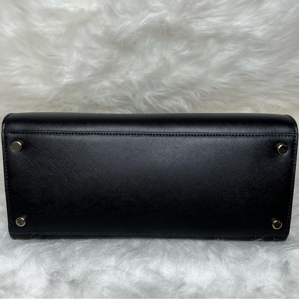 Kate Spade Madison Medium Saffiano Leather Black Satchel Crossbody - Picture 6 of 9